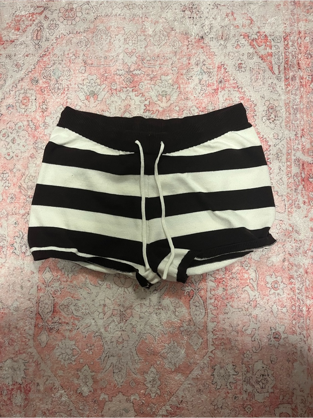 Black & White Striped Knit Women’s Shorts